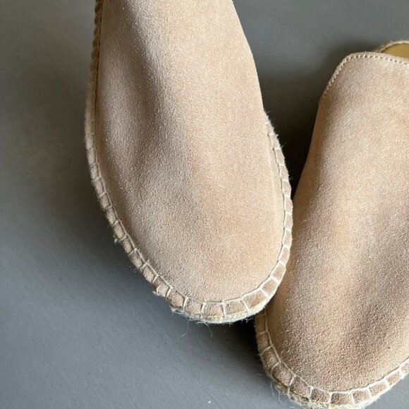 Ubuntu SIZE 9 Womens Lamu Mules Slides Tan Suede Leather Espadrille Kenya - Picture 4 of 10
